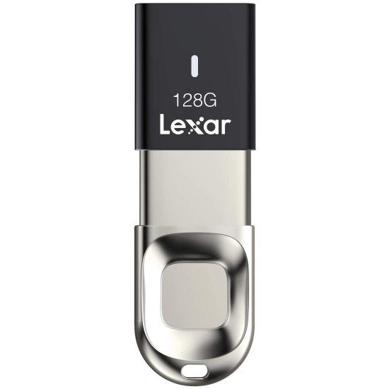         Lexar LJDF35-128BNL Jumpdrive Fingerprint F35 128 GB USB 3.0 Flash Drive, Black/Silver       