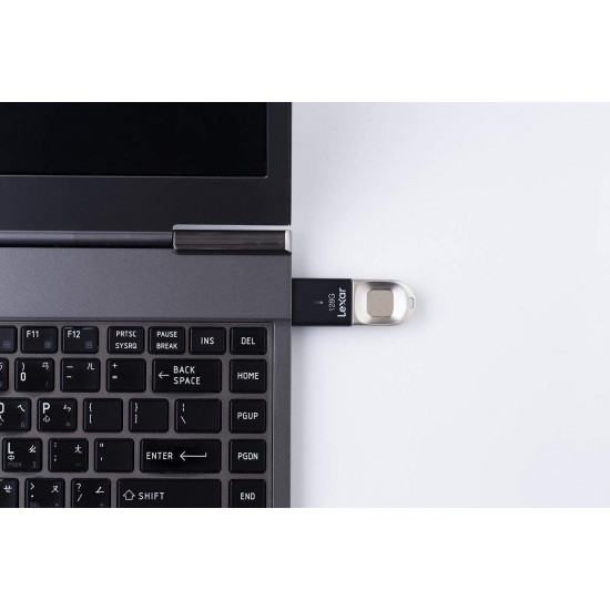         Lexar LJDF35-128BNL Jumpdrive Fingerprint F35 128 GB USB 3.0 Flash Drive, Black/Silver       